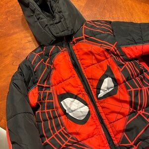 Boys spiderman puffer jacket